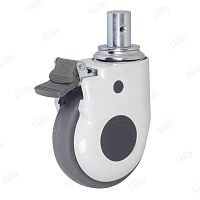 Hospital bed wheel HB01-03D-125TPR-Gpolypropylenewith brakeswiveling