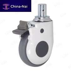 Hospital bed wheel HB01-03D-125TPR-Gpolypropylenewith brakeswiveling