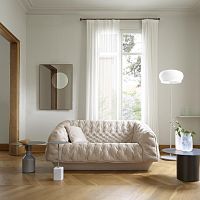 Chesterfield sofa COVERfabricleathergray