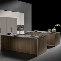 Contemporary kitchen CX 13walnutMDFstone