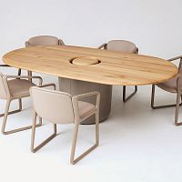 Contemporary dining table ONEoakbeech baseoval