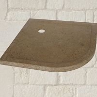 Corner shower tray AUBEROCHE OCREcurvedraisedstone