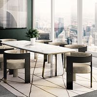 Contemporary dining chair BROOKLYNindoorlinenwalnut
