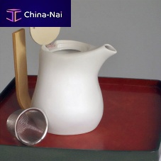 Porcelain teapot SMALL stainless steelaluminumwood