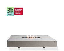Minimalist design coffee table tabula ignispolished stainless steelconcretesilicone rubber base