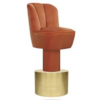 Contemporary bar chair MONTIindoorvelvetbrass base