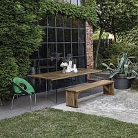 Contemporary table TIMBERglassglass baserectangular