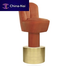 Contemporary bar chair MONTIindoorvelvetbrass base