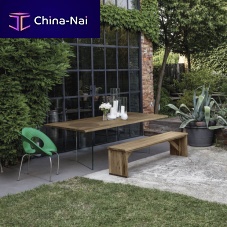 Contemporary table TIMBERglassglass baserectangular