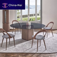 Contemporary dining table BAYwoodenglassmarble