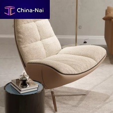Contemporary armchair MIROfabricleathermetal