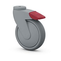 Rubber wheel GK-J-S-125 PTE/K 80polypropyleneswivelingwith brake