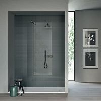 Fixed shower screen rectangularcornertempered glass