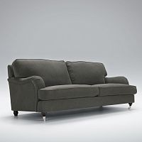 Traditional sofa HOWARDfabricleatherbrown