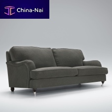 Traditional sofa HOWARDfabricleatherbrown