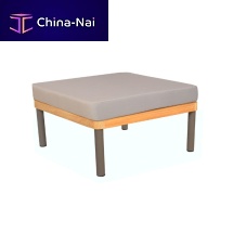 Contemporary ottoman KALLYSTAfabricteakaluminum