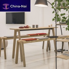 Traditional bench E-QUObeechsolid woodwithout backrest