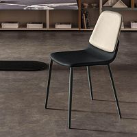 Contemporary chair Ermes indoorfabricsynthetic leather