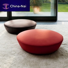 Contemporary pouf CAKEfabricroundblack