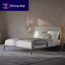 Double bed LE31 SHAPEcontemporarywith upholstered headboardfabric