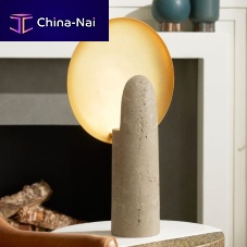 Table lamp ECLIPSEsteeltravertinecontemporary