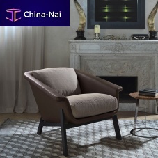 Contemporary armchair Siennafabricleatherwooden