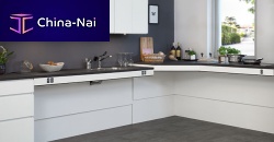 Laminate countertop FlexiPluswhiteblacksquare edge