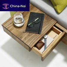 Contemporary bedside table FLY NACHToakwalnutsolid wood