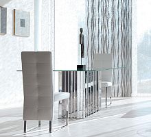 Contemporary table LIFE CLASS : PLACE VENDOME 220glassmarblechromed metal base