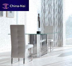 Contemporary table LIFE CLASS : PLACE VENDOME 220glassmarblechromed metal base
