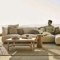 Contemporary coffee table UKIYOteakceramicwooden base