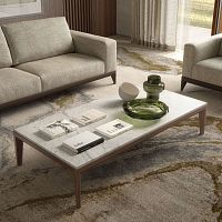 Contemporary coffee table OSCARwalnutmarblewalnut base