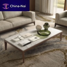 Contemporary coffee table OSCARwalnutmarblewalnut base