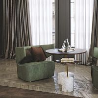 Contemporary armchair EMBRACEvelvetgreenliving room