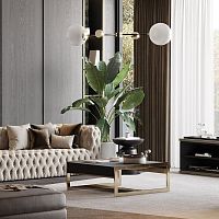 Contemporary coffee table ANTHONYmarblemetal basewooden base