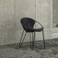 Contemporary dining chair WIREoutdoorindoorfabric