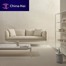 Contemporary sofa YALE fabricleathergray