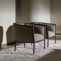 Contemporary armchair MARGOU textileleatherwith removable cover