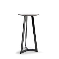 Contemporary high bar table DEDALO laminatesteel baseoval