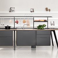 Wooden kitchen island WING largefor commercial kitchenstorage