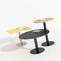 Contemporary bistro table BDwoodenmetal baseround