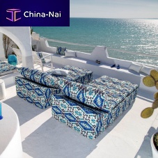 Contemporary chaise longue CYCLADE - LIBERTYfabricwoodengarden