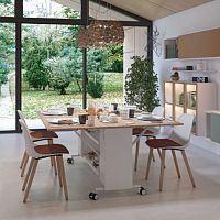Contemporary table woodenmetal baserectangular