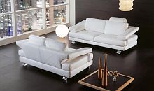 Contemporary sofa STORMleatherwhite2-person