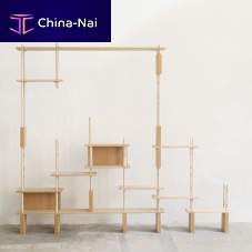 Wall-mounted shelving system PLAYYET!self-supportingcontemporarysolid wood