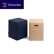 Contemporary pouf COVERfabricwoodensquare