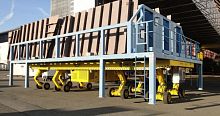 Flatbed trailer 7towedfor industrial materials