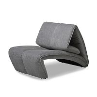Contemporary fireside chair Arcfabricleatherwith reclining back
