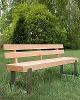 Contemporary garden bench FRAME woodenwith backrest