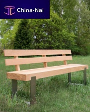 Contemporary garden bench FRAME woodenwith backrest
